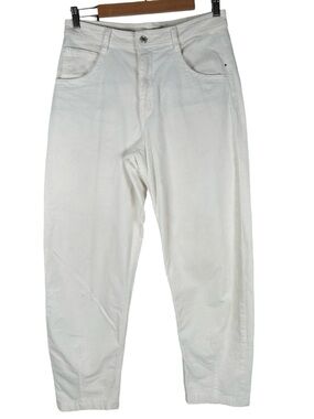 Maeve Anthropologie White Corduroy Straight Leg High Rise Pants Women’s Size 28